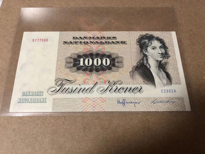 【Blue Auction】世界纸币精拍第45期——大松鼠 (共40拍） - 丹麦 1986年1000克朗 经典大松鼠 全新UNC 精美