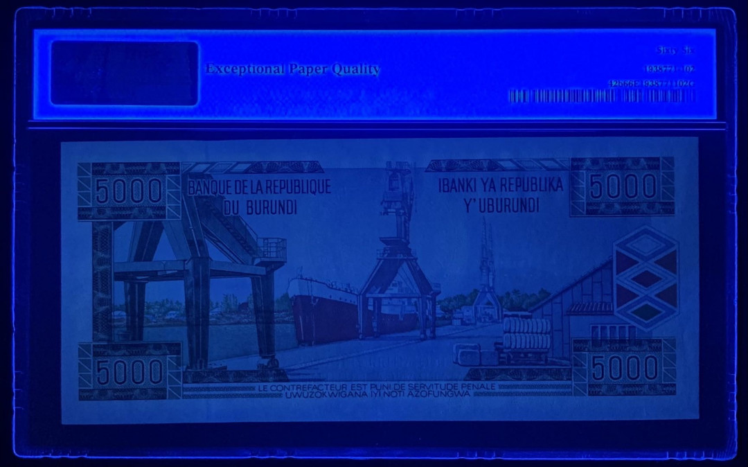 紫瑗钱币—微拍第122期—纸币场 布隆迪 2003年 5000法郎 PMG 66 EPQ （42b）