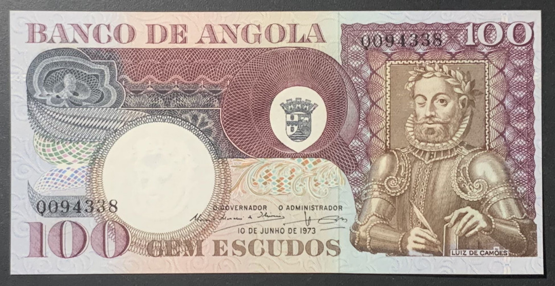 紫瑗钱币—微拍第122期—纸币场 葡属安哥拉 1973年 100埃斯库多（P-106） UNC