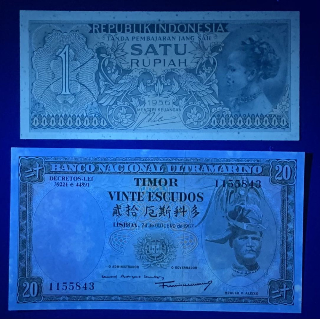 紫瑗钱币—微拍第122期—纸币场 印度尼西亚 1956年 1卢比 东帝汶 1963年 100埃斯库（P-28） 2枚一组 UNC