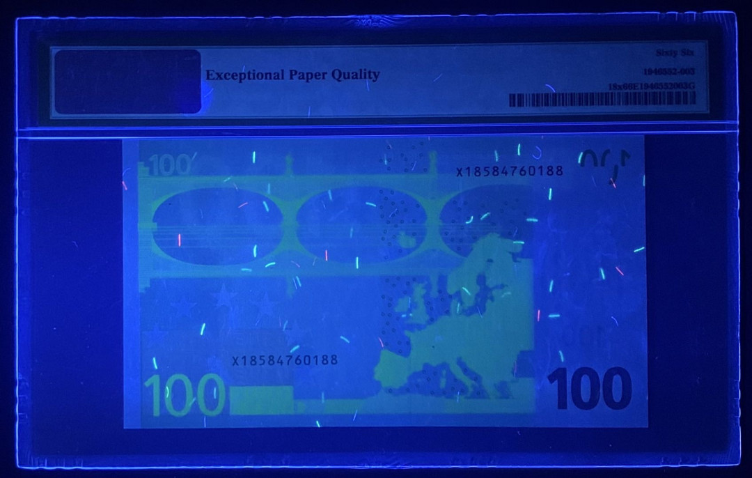 紫瑗钱币—微拍第122期—纸币场 德国 2002年 100欧元 三签 PMG 66 EPQ （188尾）