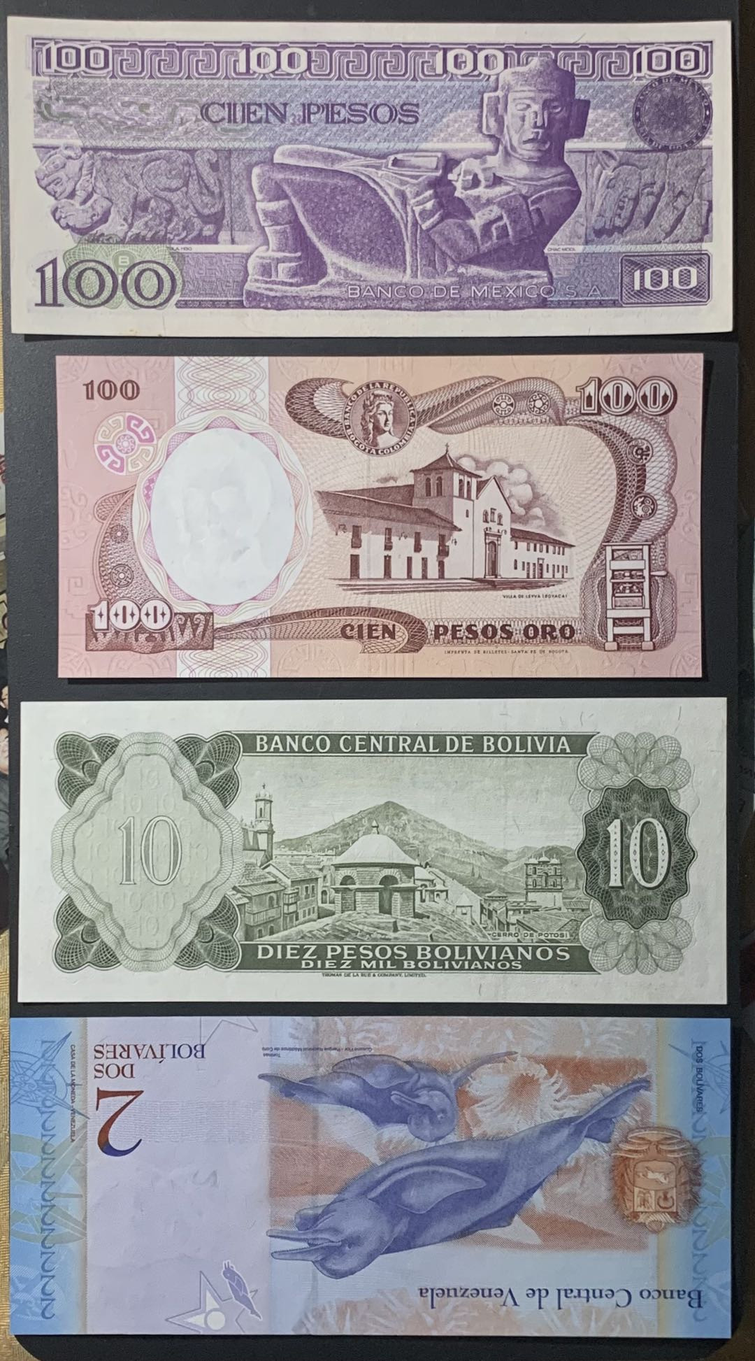 紫瑗钱币—微拍第122期—纸币场 拉丁美洲各国 4枚一组 UNC 