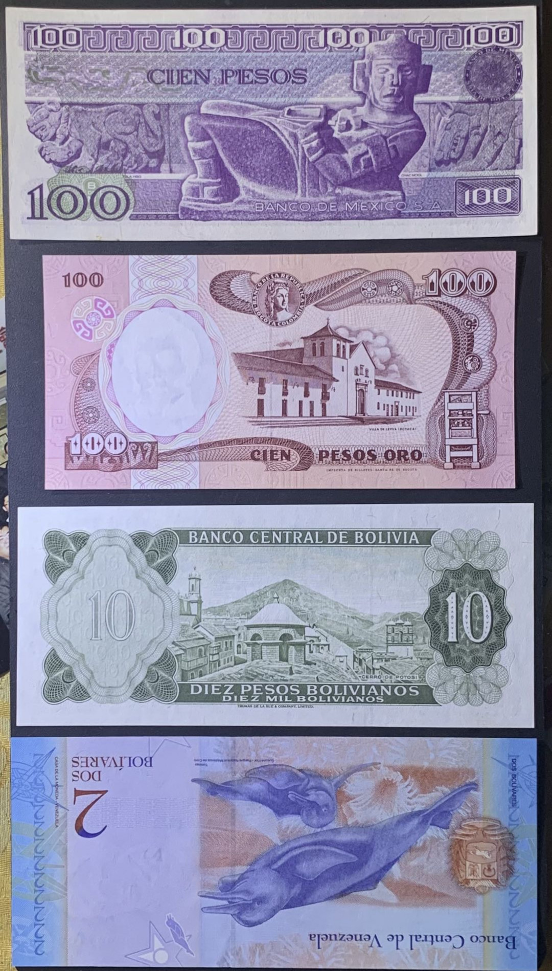 紫瑗钱币—微拍第122期—纸币场 拉丁美洲各国 4枚一组 UNC 