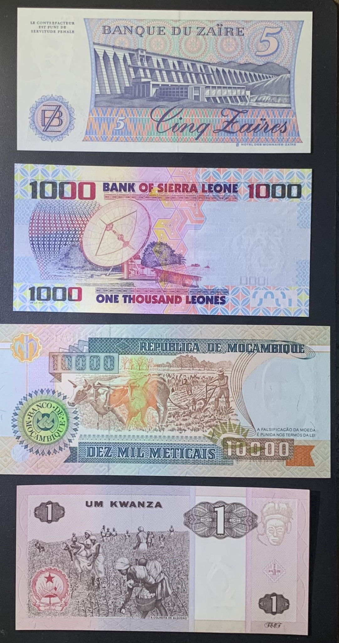 紫瑗钱币—微拍第122期—纸币场 非洲各国纸币 4枚一组 UNC 