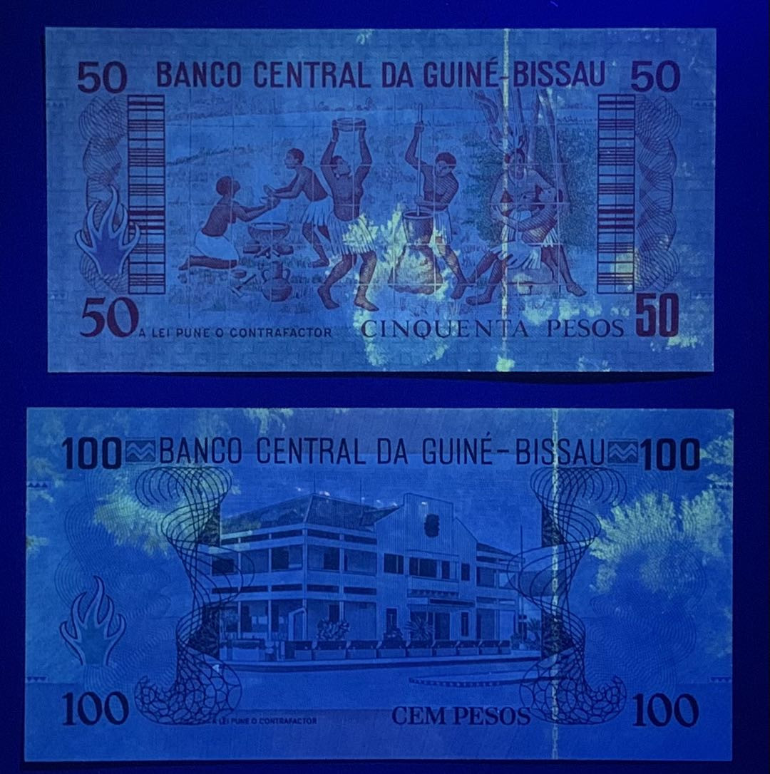 紫瑗钱币—微拍第122期—纸币场 几内亚比绍 1990年 50 100比索 （P10）（P-11）2枚一组 UNC