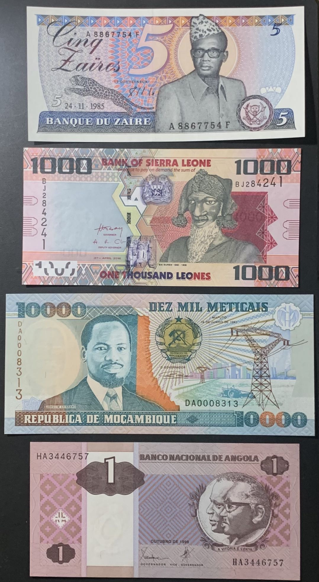 紫瑗钱币—微拍第122期—纸币场 非洲各国纸币 4枚一组 UNC 