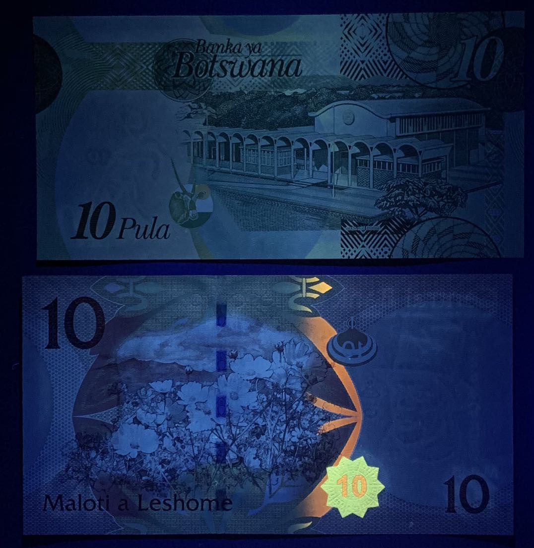 紫瑗钱币—微拍第122期—纸币场 博茨瓦纳 2014年10普拉 （P-30d）莱索托 2010年 10马洛蒂 （P-21a） 2枚一组 UNC