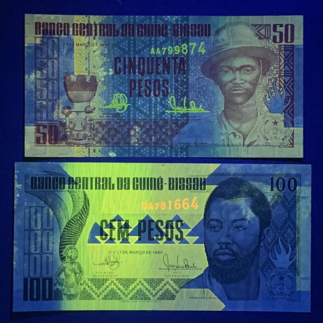 紫瑗钱币—微拍第122期—纸币场 几内亚比绍 1990年 50 100比索 （P10）（P-11）2枚一组 UNC