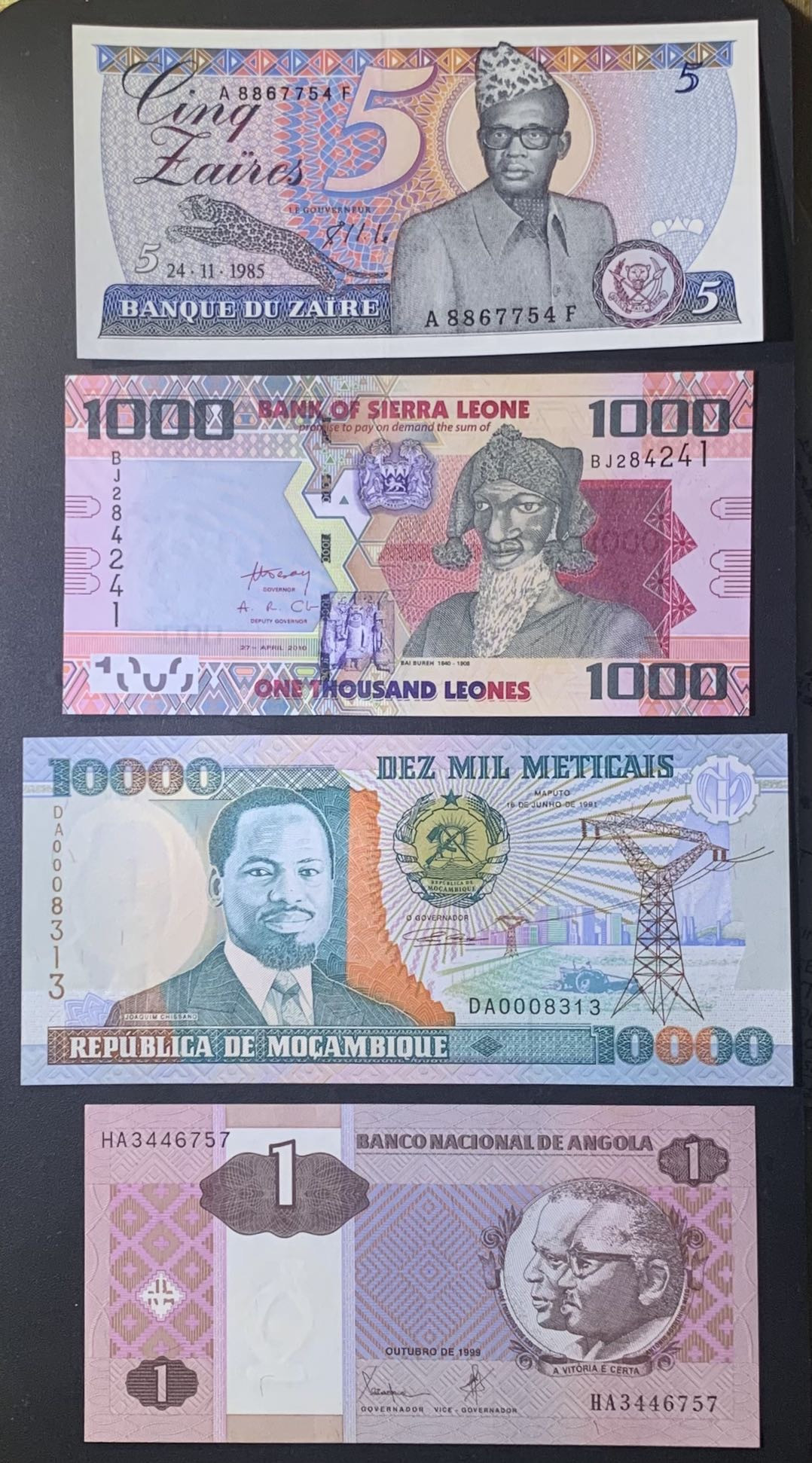 紫瑗钱币—微拍第122期—纸币场 非洲各国纸币 4枚一组 UNC 