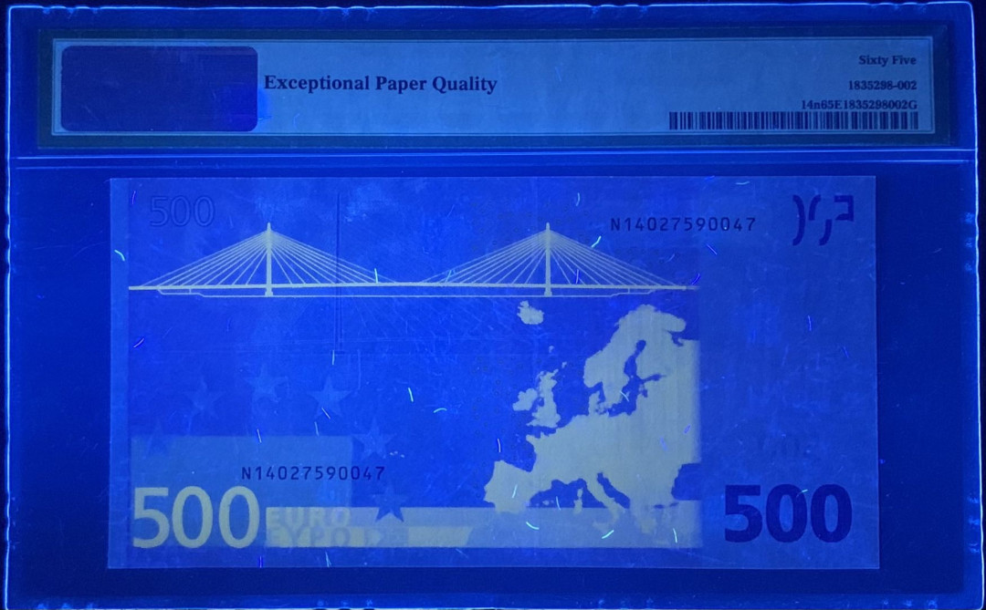 紫瑗钱币—微拍第122期—纸币场 奥地利 2002年 500欧元 PMG 65 EPQ