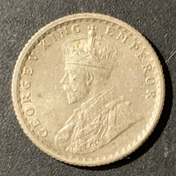 紫瑗钱币—微拍第123期  英属印度 1936年 乔治五世 1/4卢比 2.92克 0.917银 UNC