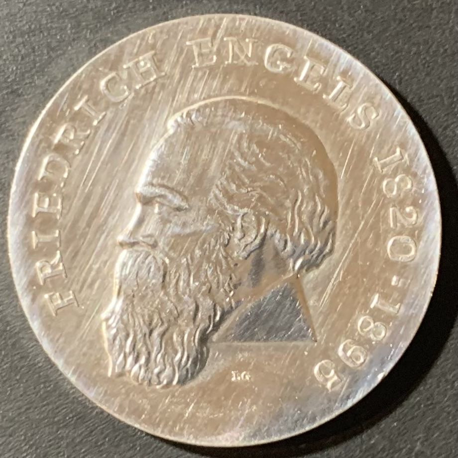 紫瑗钱币—微拍第123期  东德 1970年 弗里德里希·恩格斯诞辰150周年 20马克 20.9克 0.625银