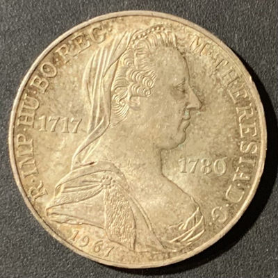 紫瑗钱币—微拍第128期  - 奥地利 1967年 玛丽亚·特雷莎诞辰250周年 25先令 13克 0.8银