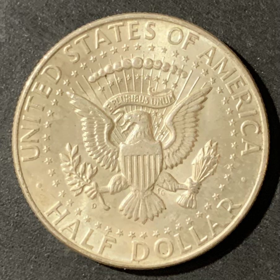 紫瑗钱币—微拍第123期  美国 1964年 肯尼迪 50美分 12.5克 0.9银 UNC