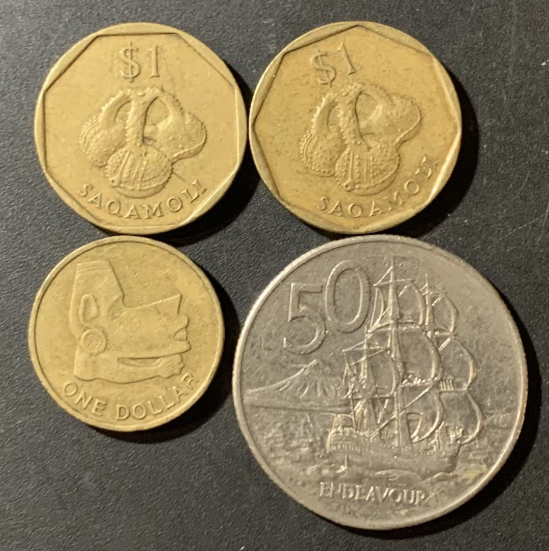 紫瑗钱币—微拍第123期  斐济 所罗门 新西兰 流通币 4枚一组