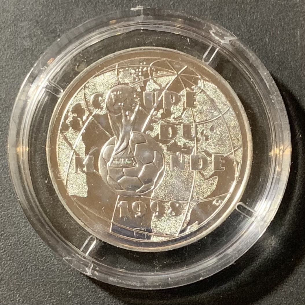 紫瑗钱币—微拍第123期  法国 1997年 世界杯 1法郎 12克 0.9银 UNC 原盒