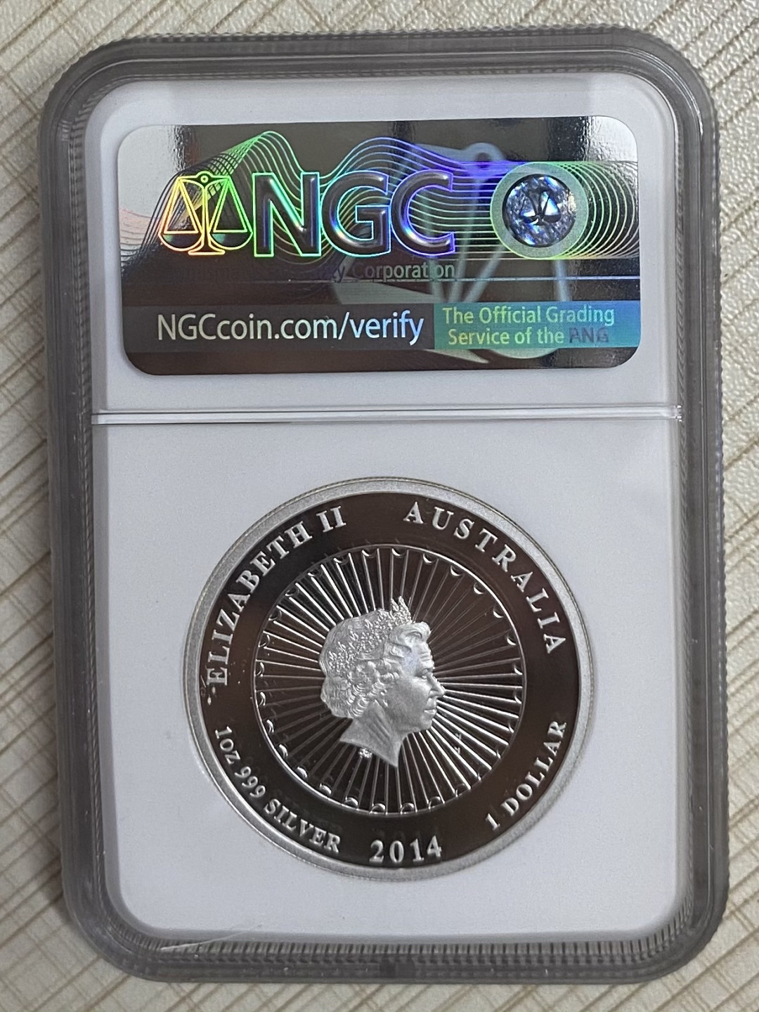 【随心拍&Getcoins】钱币拍卖第七十九期～ 澳大利亚.2014年珍珠贝母银币.1盎司.天然贝壳ngc70