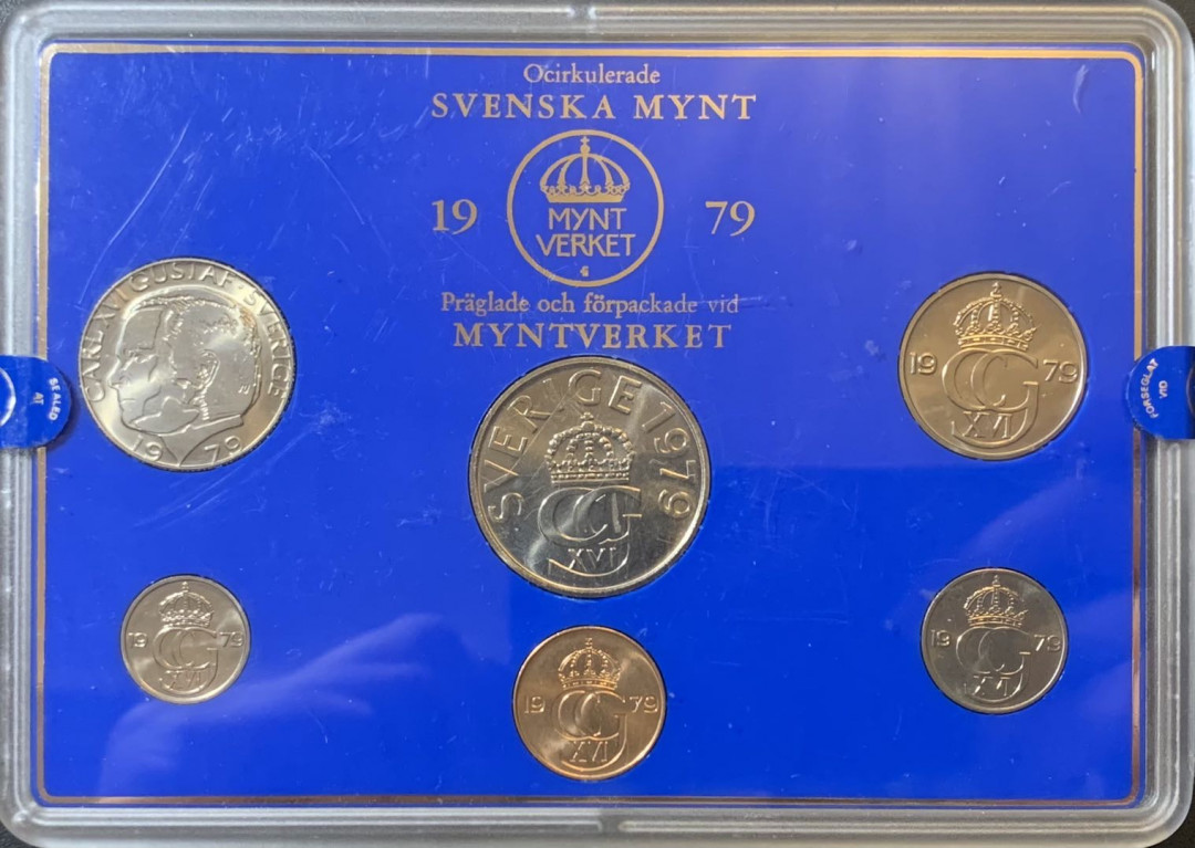 紫瑗钱币—微拍第123期  瑞典 1979年 5欧尔—5克朗 6枚套 原厂盒