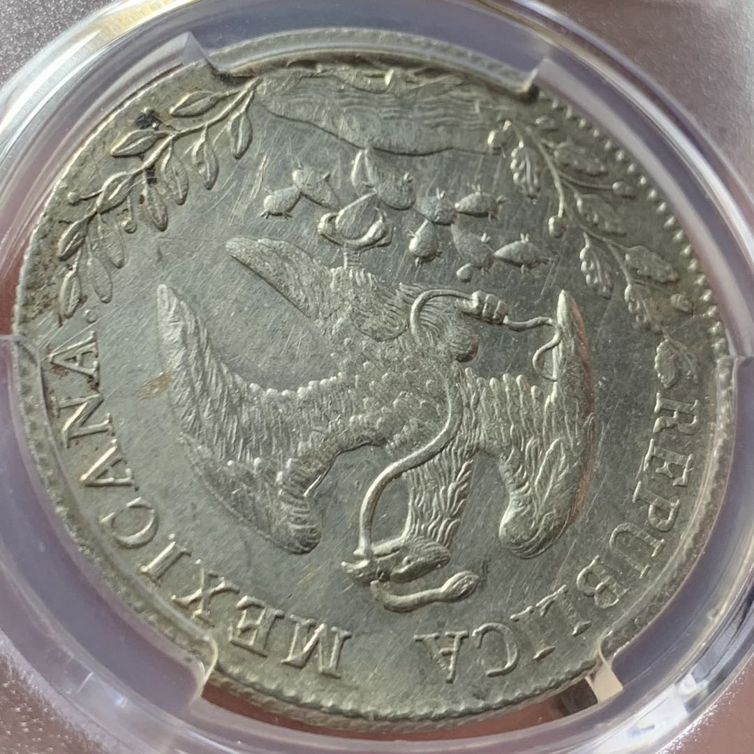 紫瑗钱币—微拍第123期  墨西哥 1895年 MO AM 8里亚尔 花边鹰洋 PCGS AU Detail