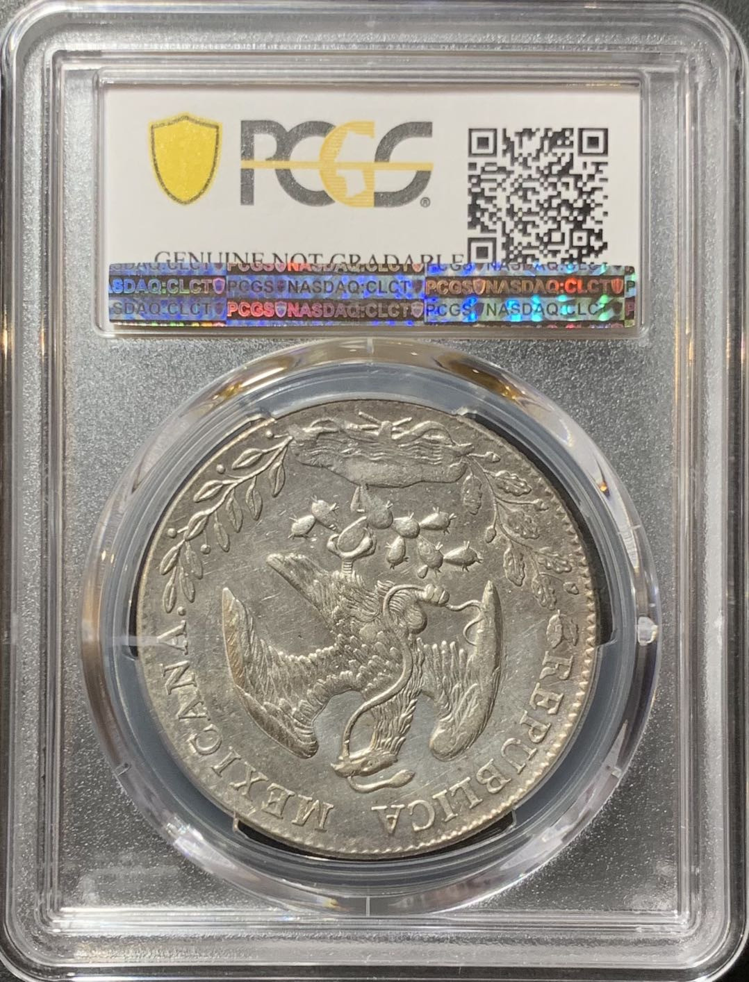 紫瑗钱币—微拍第123期  墨西哥 1897年 MOAM 8里亚尔 花边鹰洋 PCGS AU Detail
