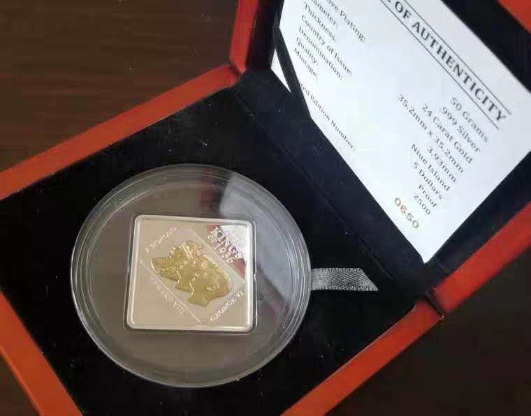 【随心拍&Getcoins】钱币拍卖第七十九期～ 纽埃1936英国三王之年镀金方形银币