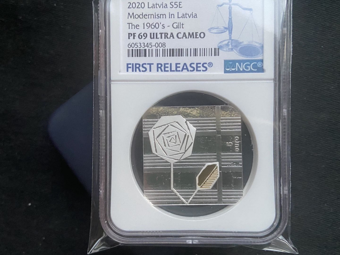 【币观天下】第132场钱币拍卖～ 【拉脱维亚】2020现代艺术银币【蓝标ngc69】