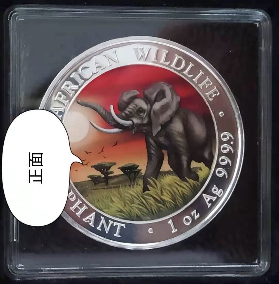 【币观天下】第132场钱币拍卖～  索马里2016年100先令，1盎司万足银 多彩自然之“归来-霞光万丈”，UV亮光饱满彩色纪念银币