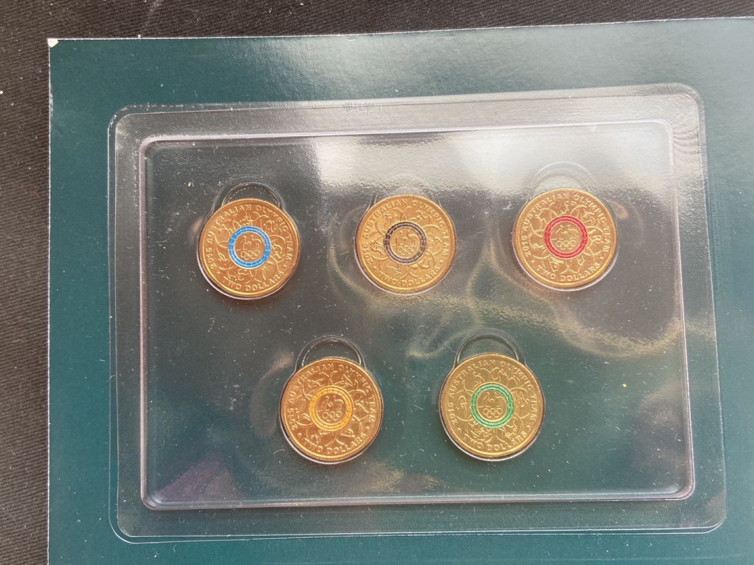 【币观天下】第132场钱币拍卖～ 【澳大利亚】双色2澳元奥运卡册【5枚】