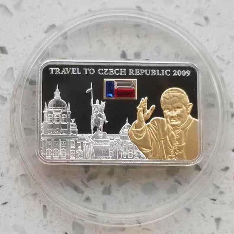 【币观天下】第132场钱币拍卖～ 库克2009年教皇访问捷克镶嵌银币