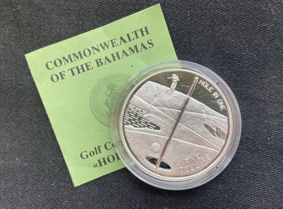 【币观天下】第132场钱币拍卖～ 【巴哈马】获奖币1994年一杆进洞银币