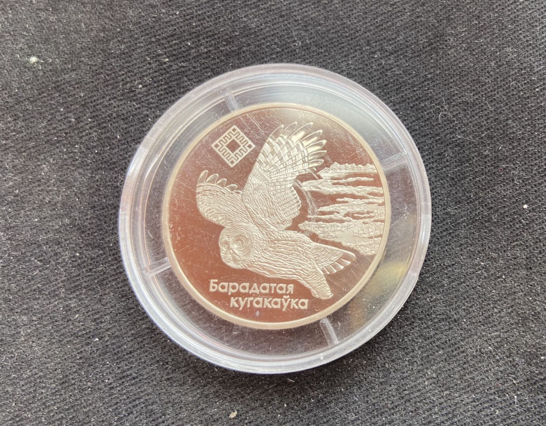 【币观天下】第132场钱币拍卖～  白俄罗斯 2005年 珍稀动物猫头鹰 1卢布镍币