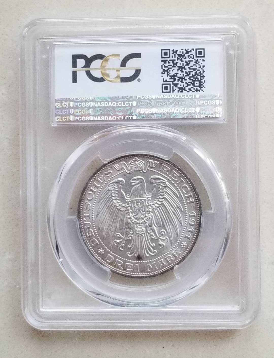 【币观天下】第132场钱币拍卖～ PCGS58德国1911年布雷斯劳大学3马克银币