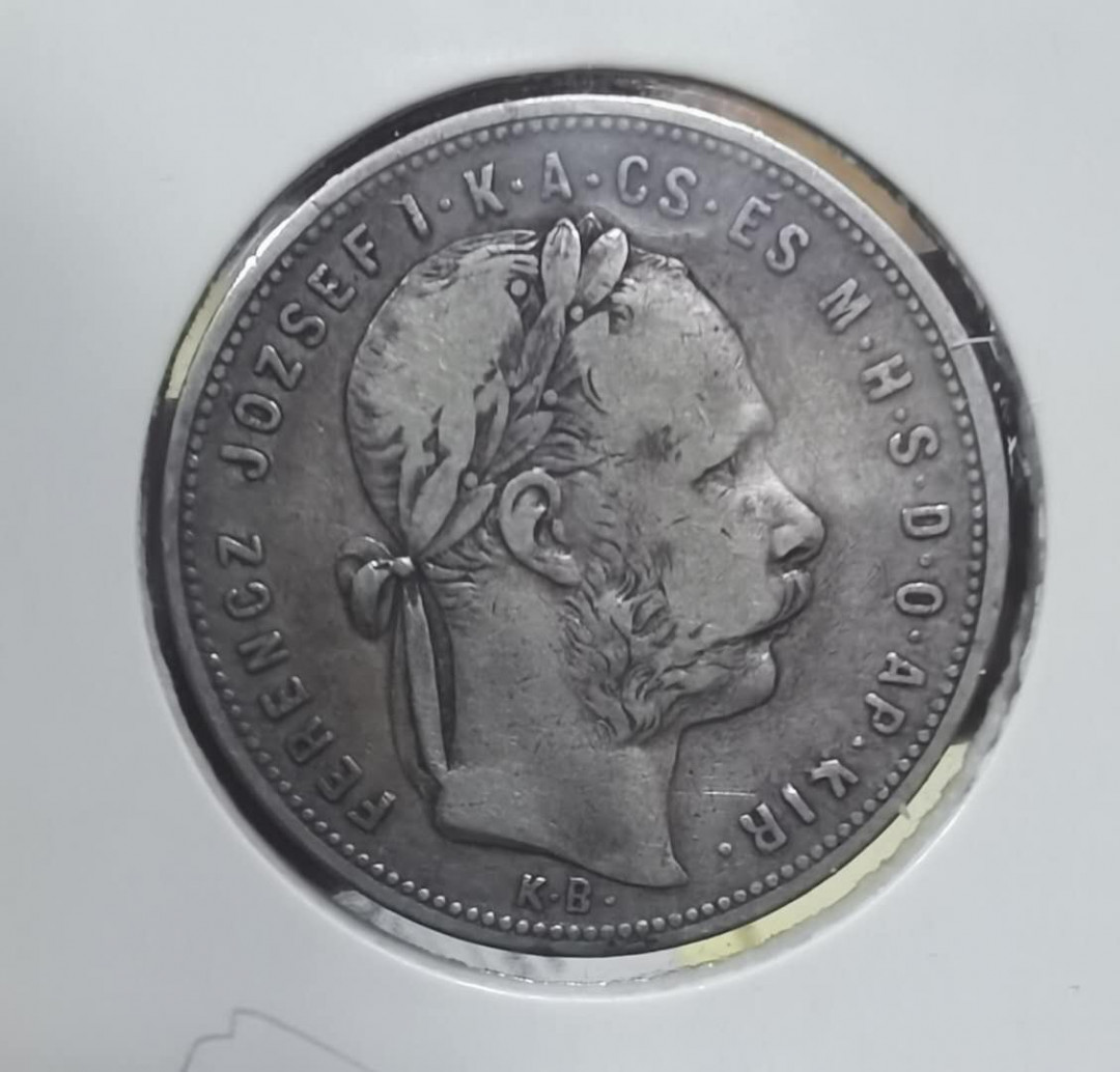 北京马甸外币专卖微拍第三十四期，银币专场，陆续上新，欢迎关注 1881年匈牙利1F银币，重12.3457克，成色900，品相如图