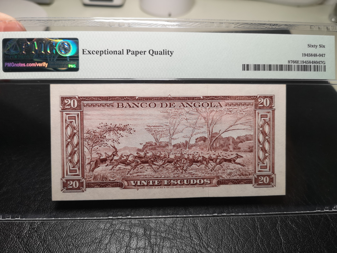 《外钞收藏家》第九十四期拍卖 安哥拉1956年20  pmg66