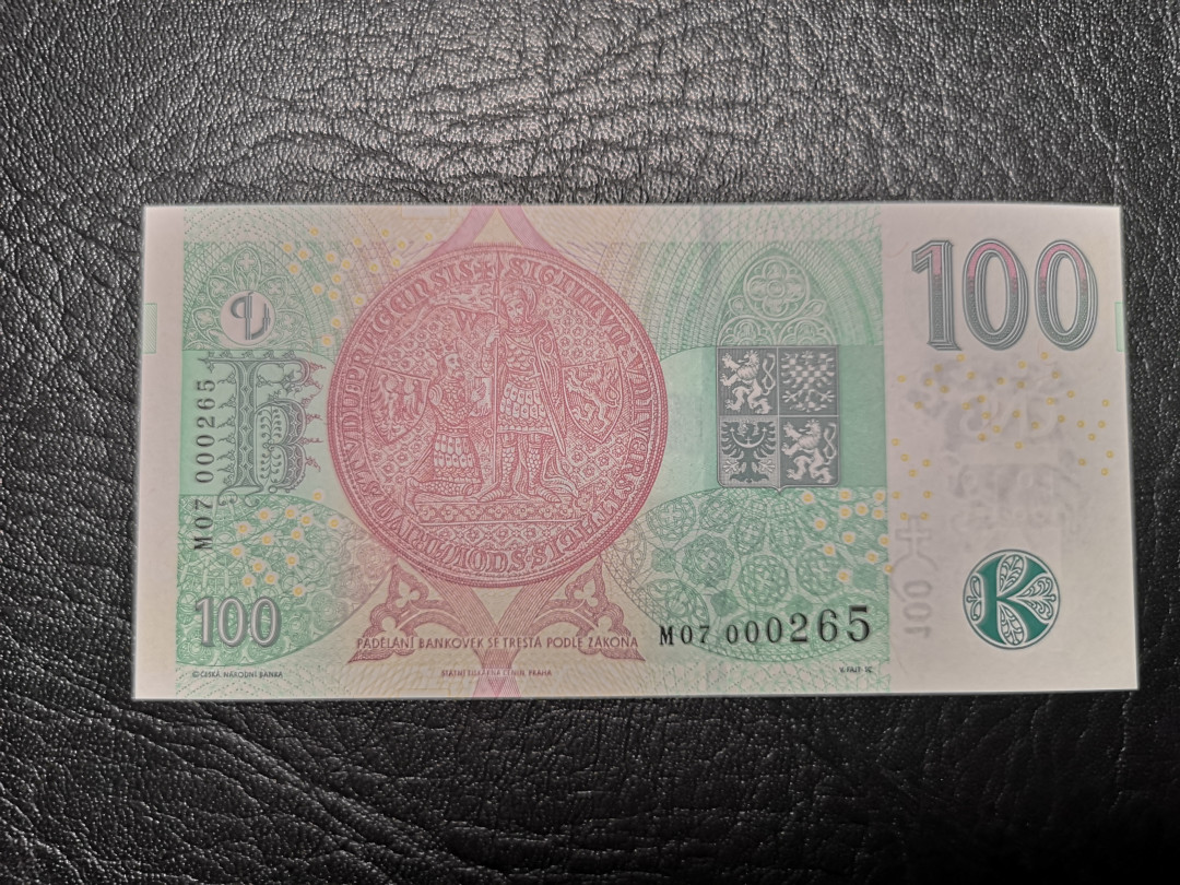 《外钞收藏家》第九十四期拍卖 2019年捷克100克朗 加盖100周年纪念钞  全新unc