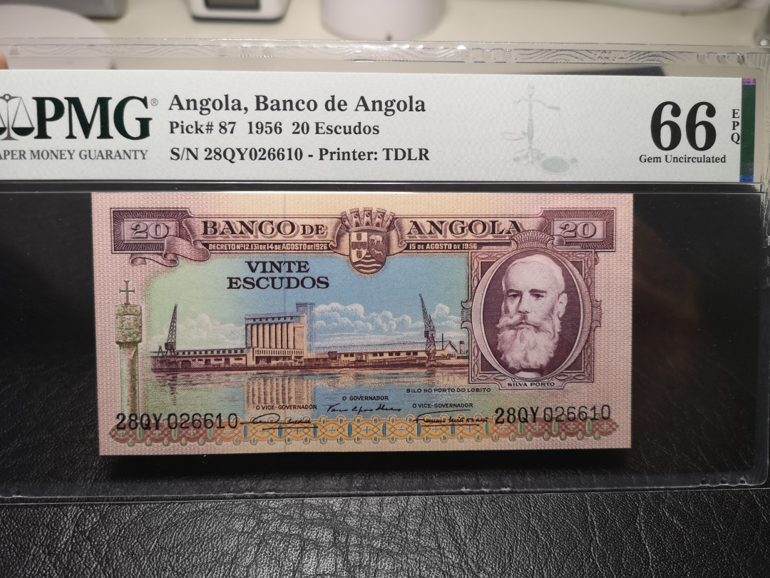 《外钞收藏家》第九十四期拍卖 安哥拉1956年20  pmg66
