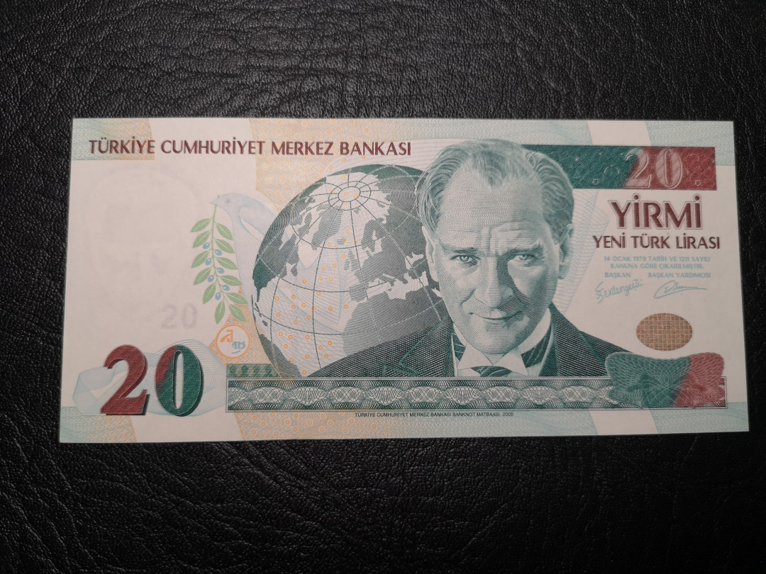 《外钞收藏家》第九十四期拍卖 土耳其2005年20  全新unc