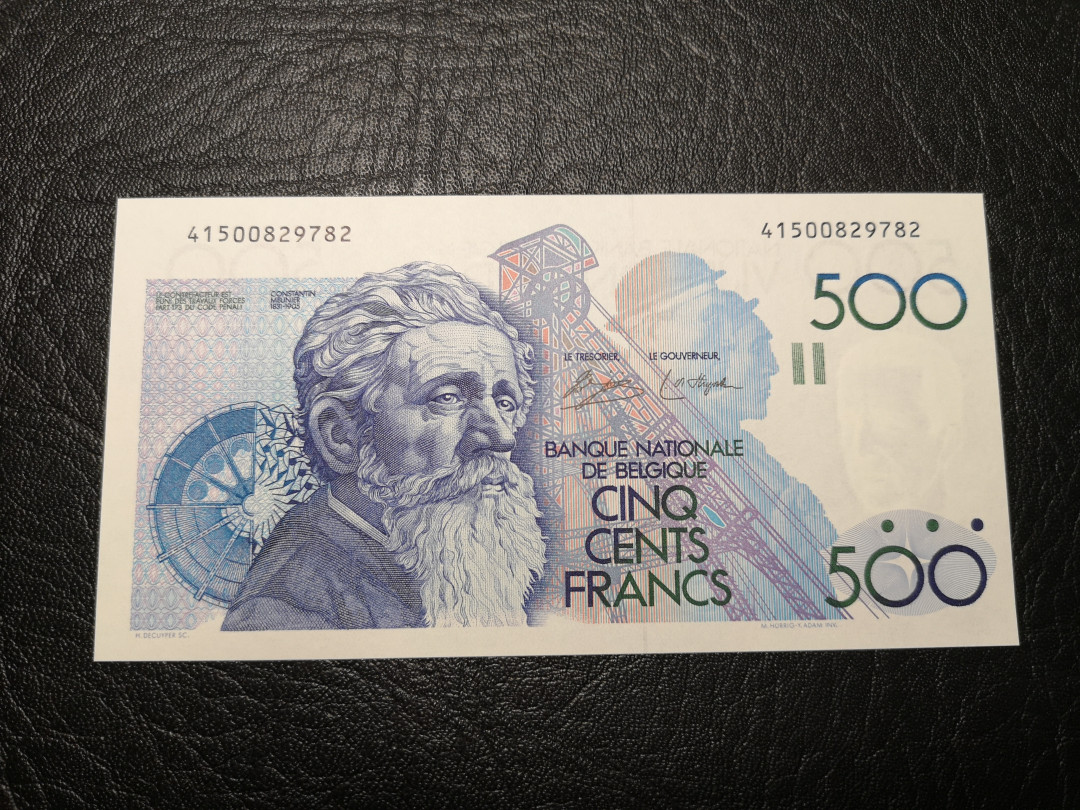 《外钞收藏家》第九十四期拍卖 比利时倒二版500法郎 全新unc