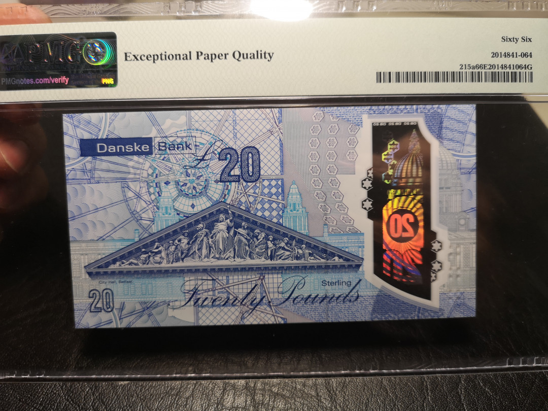 《外钞收藏家》第九十四期拍卖 北爱尔兰2019年20镑 AA首发冠 pmg66