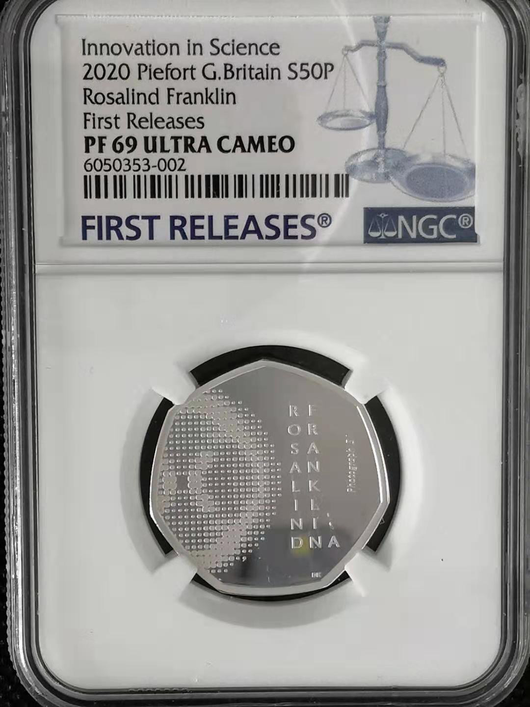 【随心拍&Getcoins】钱币拍卖第八十期～ 2020年英国罗莎琳德·富兰克林(DNA)加厚纪念币
