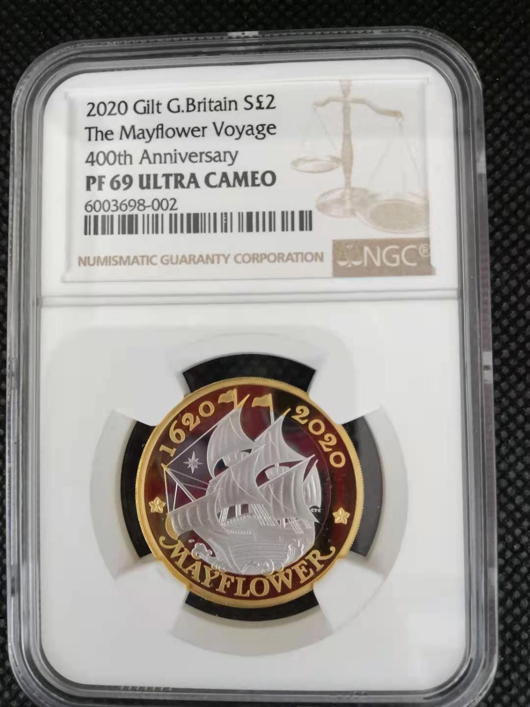 【随心拍&Getcoins】钱币拍卖第八十期～ 2020年英国2镑五月花号航行400周年精制纪念银币