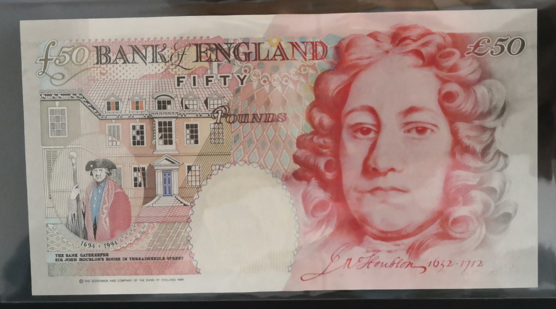 《张总收藏》第八期——大不列颠 英国50镑 E序列初版UNC