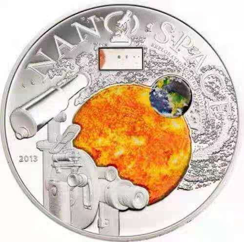 【随心拍&Getcoins】钱币拍卖第八十期～ 库克2013年宇宙探索纳米芯片镶嵌银币 