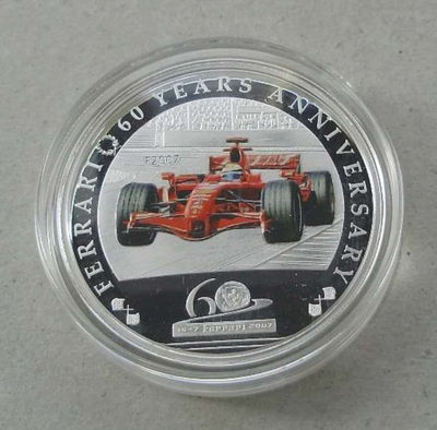 【随心拍&Getcoins】钱币拍卖第八十期～ - 帕劳2007年法拉利车队60周年彩色纪念币 法拉利官方特许版本