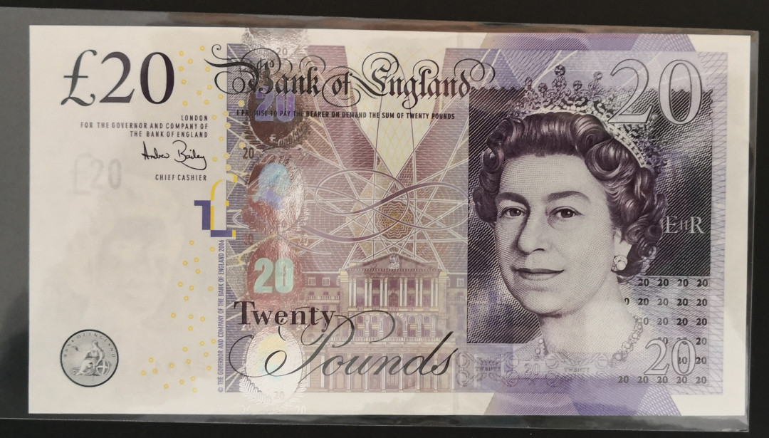 《张总收藏》第八期——大不列颠 英国20镑UNC
