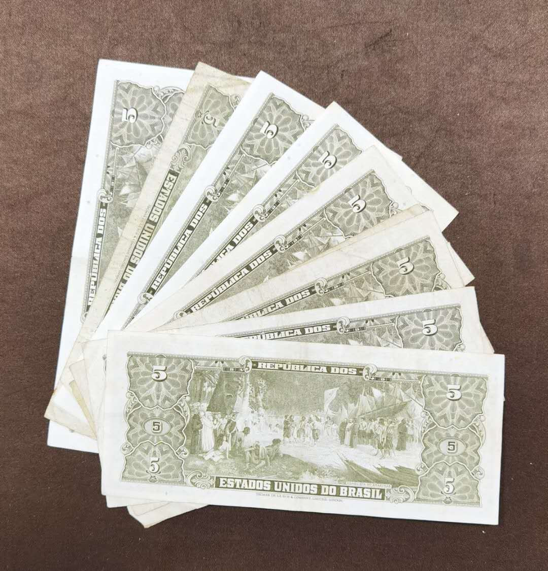 北京马甸外币专卖微拍第三十五期，纸币专场，陆续上新，欢迎关注 早期巴西美元版纸币10张，品相如图：流通品5一8品