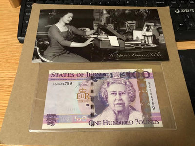 【Blue Auction】世界纸币精拍第48期——🎅平安夜（共75拍） - 泽西岛100镑2012年女王登基60周年纪念钞 全新UNC 带原册