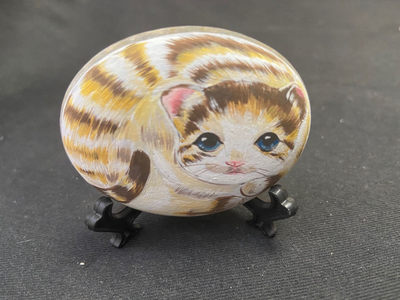 【心手绘】【第一场】绘画极限片拍卖～ - 【心手绘】石头手绘之虎斑猫