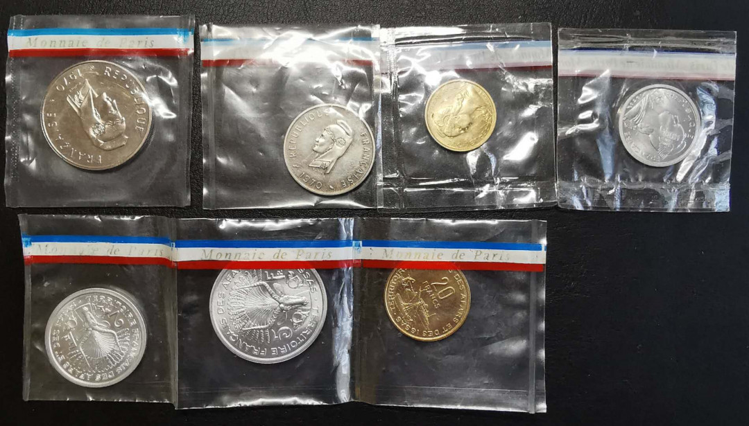 凡希社世界钱币微拍第一百四十四期 荐！法属阿法伊萨ESSAI七枚原装全品相！