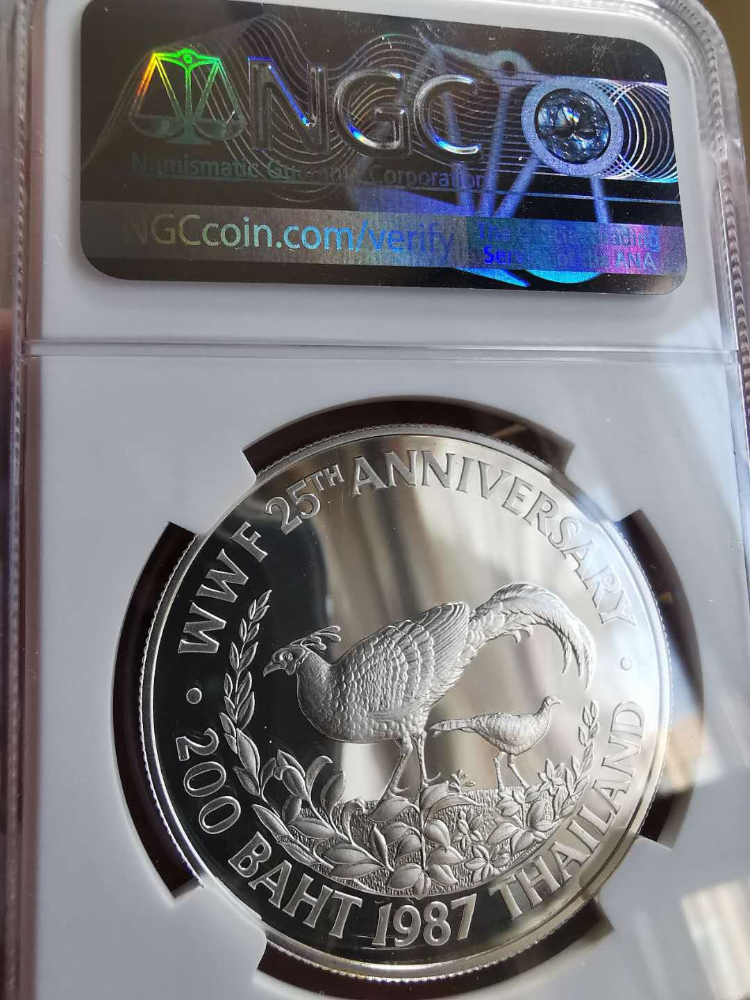 凡希社世界钱币微拍第一百四十四期 1987泰国珍稀动物200铢纪念大银NGC-69UC收藏级！